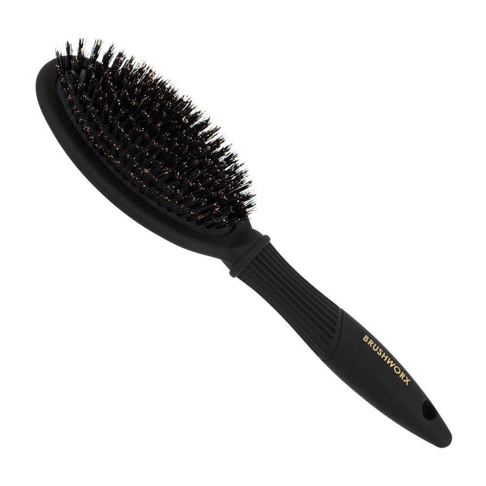 Unbranded — Brushworx Gold Oval Cushion Brush Boar Bristle 103330