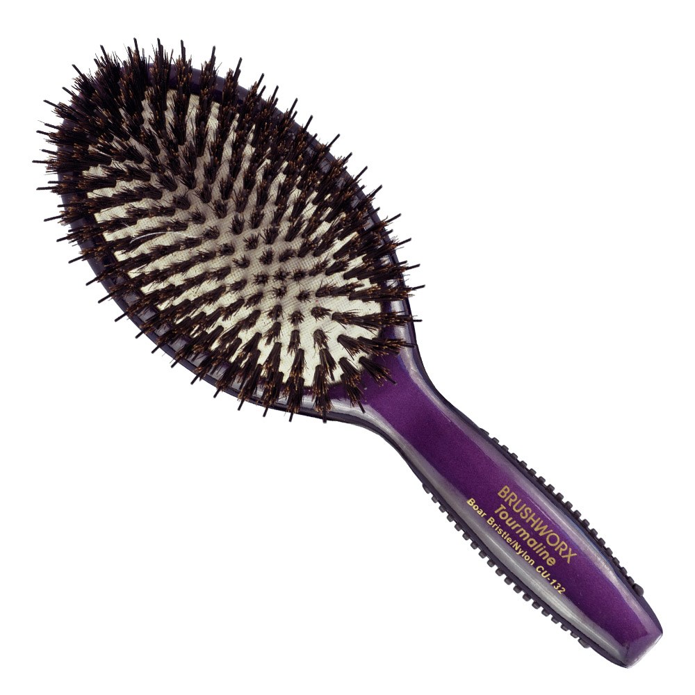 Unbranded — Brushworx Tourmaline Boar Bristle Oval Cushion Brush CU132 103303