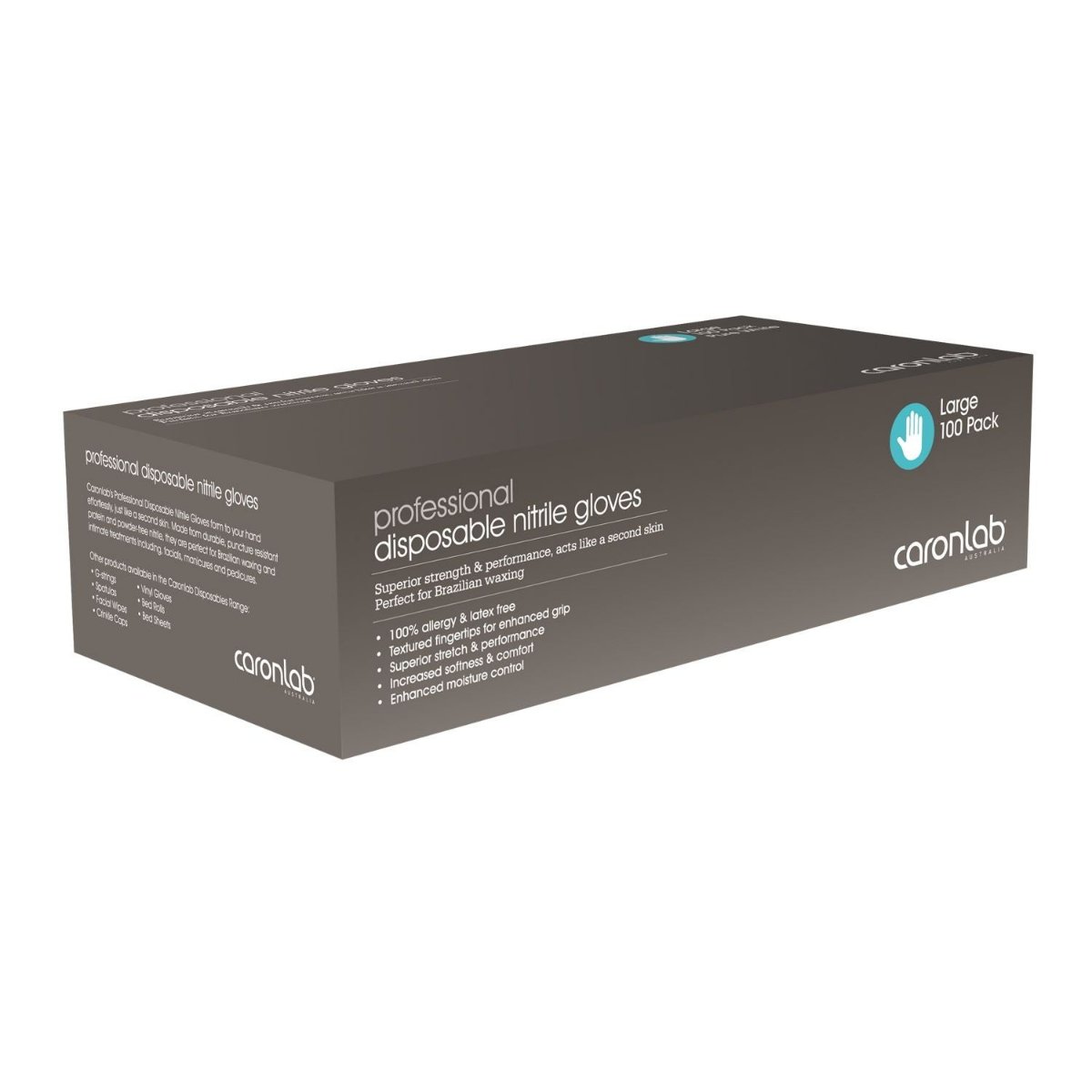 Caron — Caron Disposable Black Nitrile Gloves Large 100