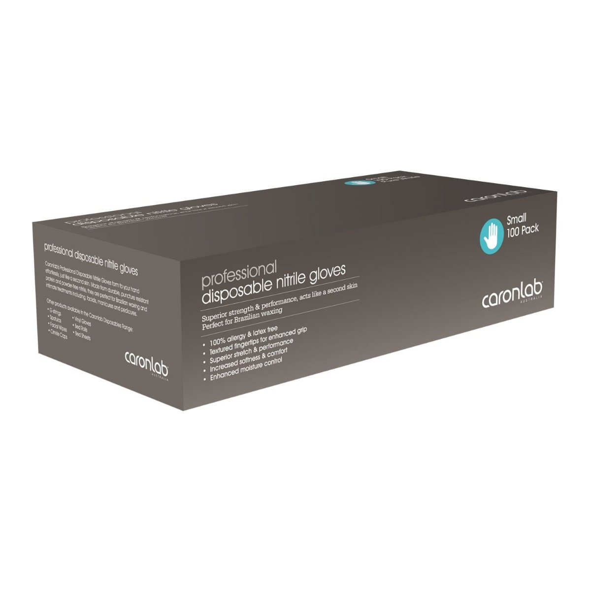 Caron — Caron Disposable Black Nitrile Gloves Small 100