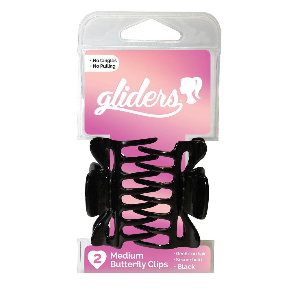 Chemcorp — Gliders Medium Butterfly Clips Black 2 Pc