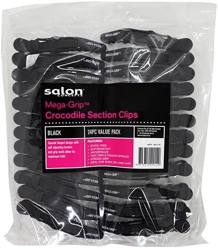 Chemcorp — Cricket Mega-Grip Crocodile Section Clips Black 24pc