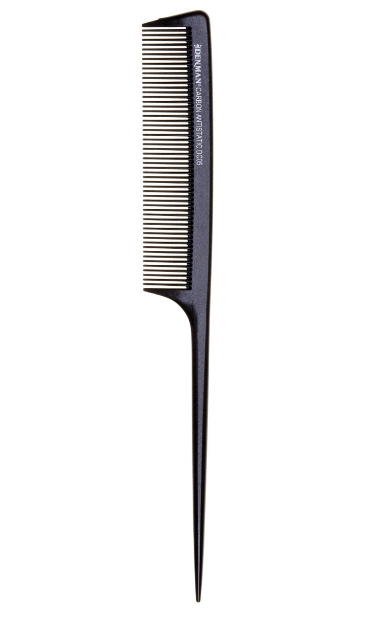 Denman — Denman DCO5 Carbon Pin Tail Comb Black 216mm