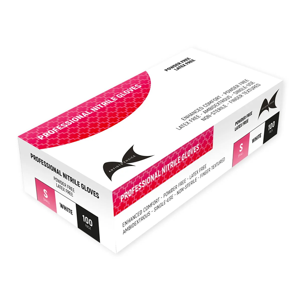 Artist Choice — Artist Choice White Nitrile Gloves Small 100