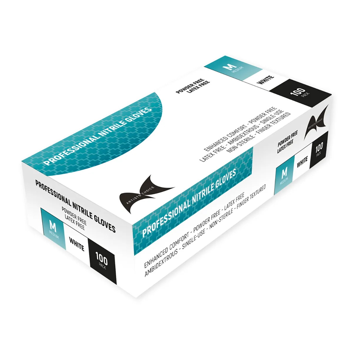 Artist Choice — Artist Choice White Nitrile Gloves Medium 100