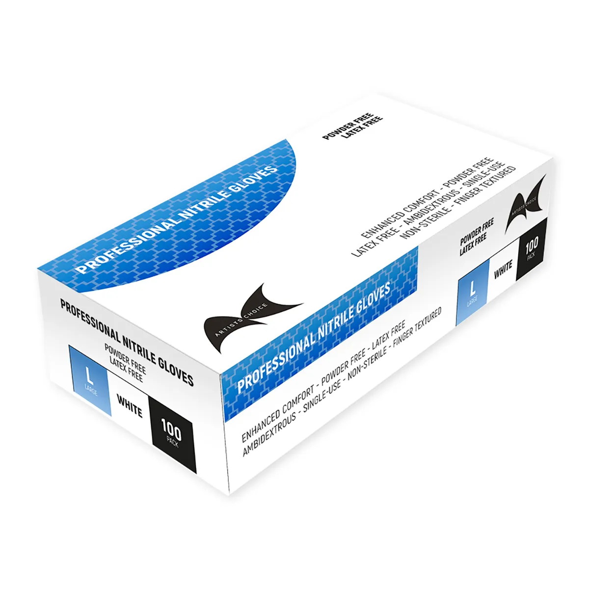 Artist Choice — Artist Choice White Nitrile Gloves Large 100