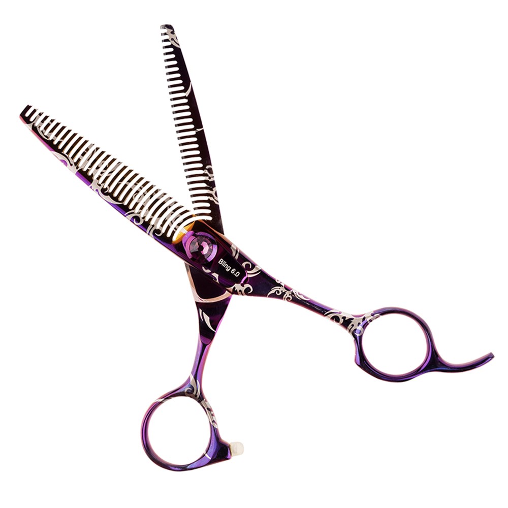 Unbranded — Iceman Bling Purple 6'' Double Sided Thinning Scissor 171621