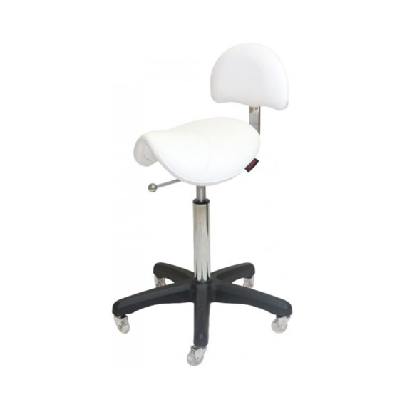 Joiken — Joiken Saddle - With Back - Black Base - (White Upholstery) 43511BC