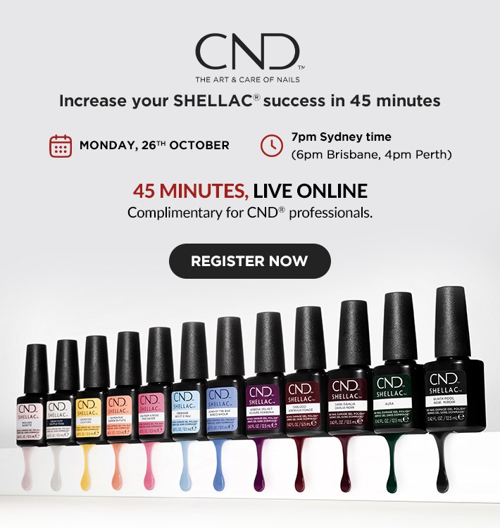 Free CND Shellac webinar · Mon 26 Oct